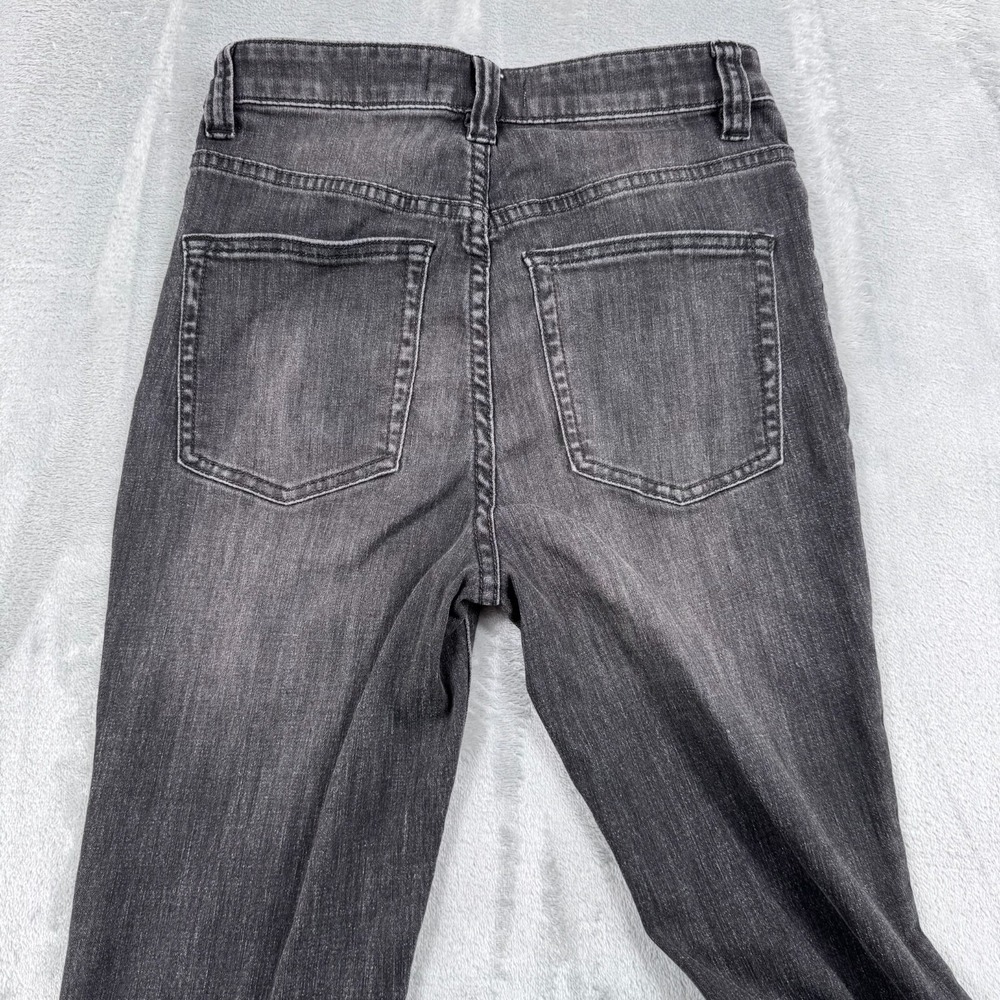 We The Free Jeans Women 27 Black Flare High Rise Button Fly Denim Boho Hippie - Picture 6 of 16